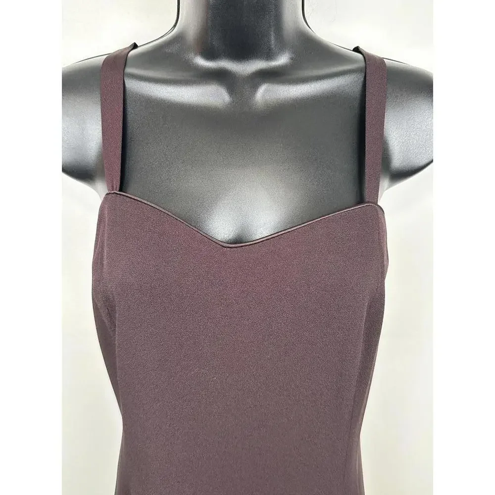 Vintage 90s Karen Laurence Brown Maxi Minimalist Gown SIZE M - Picture 2 of 6